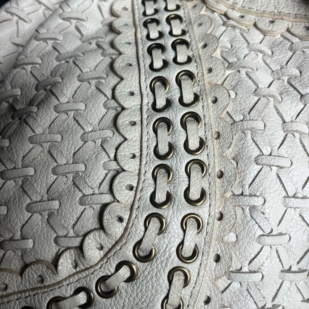 Ivory Isabella Fiore woven leather hobo bag - Picture 3 of 5